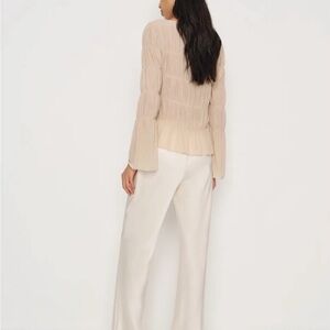 Reformation Beige Blouse with Bell Sleeves